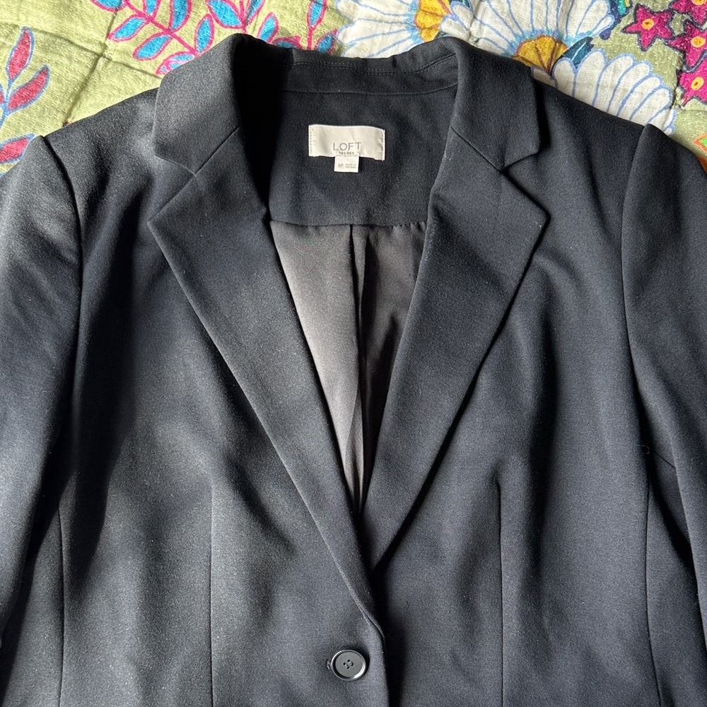 Loft Black Structured Tailored Blazer - image 3